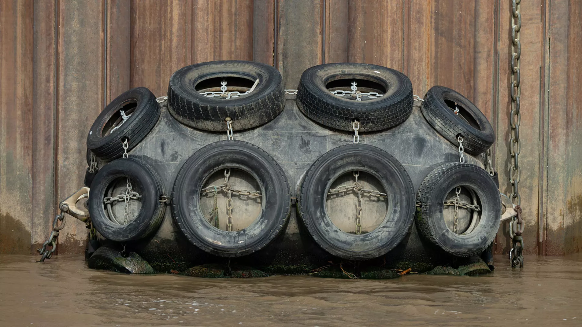 Tyres moored in the River Thames