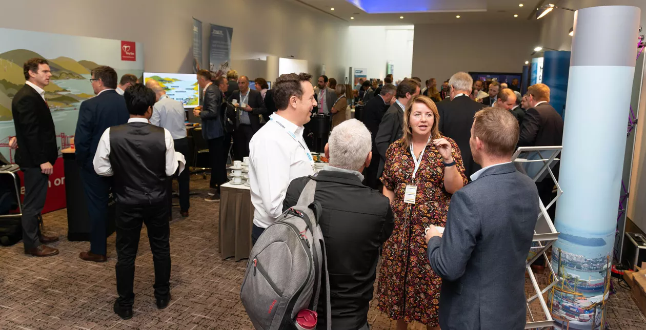 BPA 2023 Conference Exhibitors and people talking on day 1