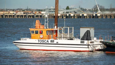 Thames Oil Spill Clearance Association vessel 'Recover' at Denton Wharf