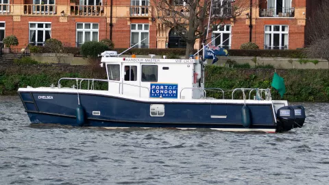 PLA Harbour Service Launch Chelsea out on the river