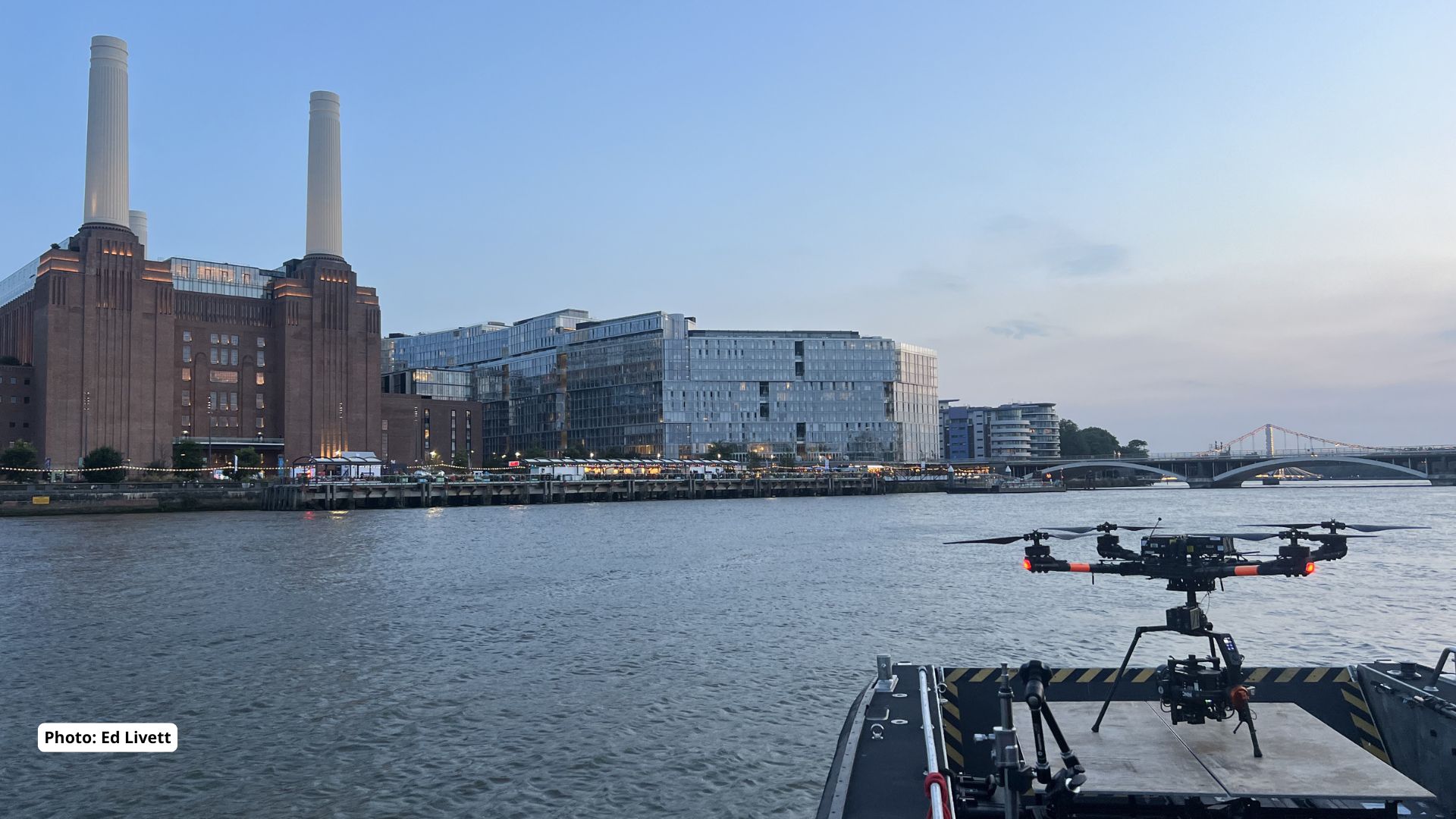Drone filming on the River Thames