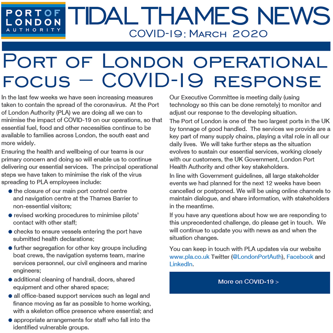 March 2020 Tidal Thames News