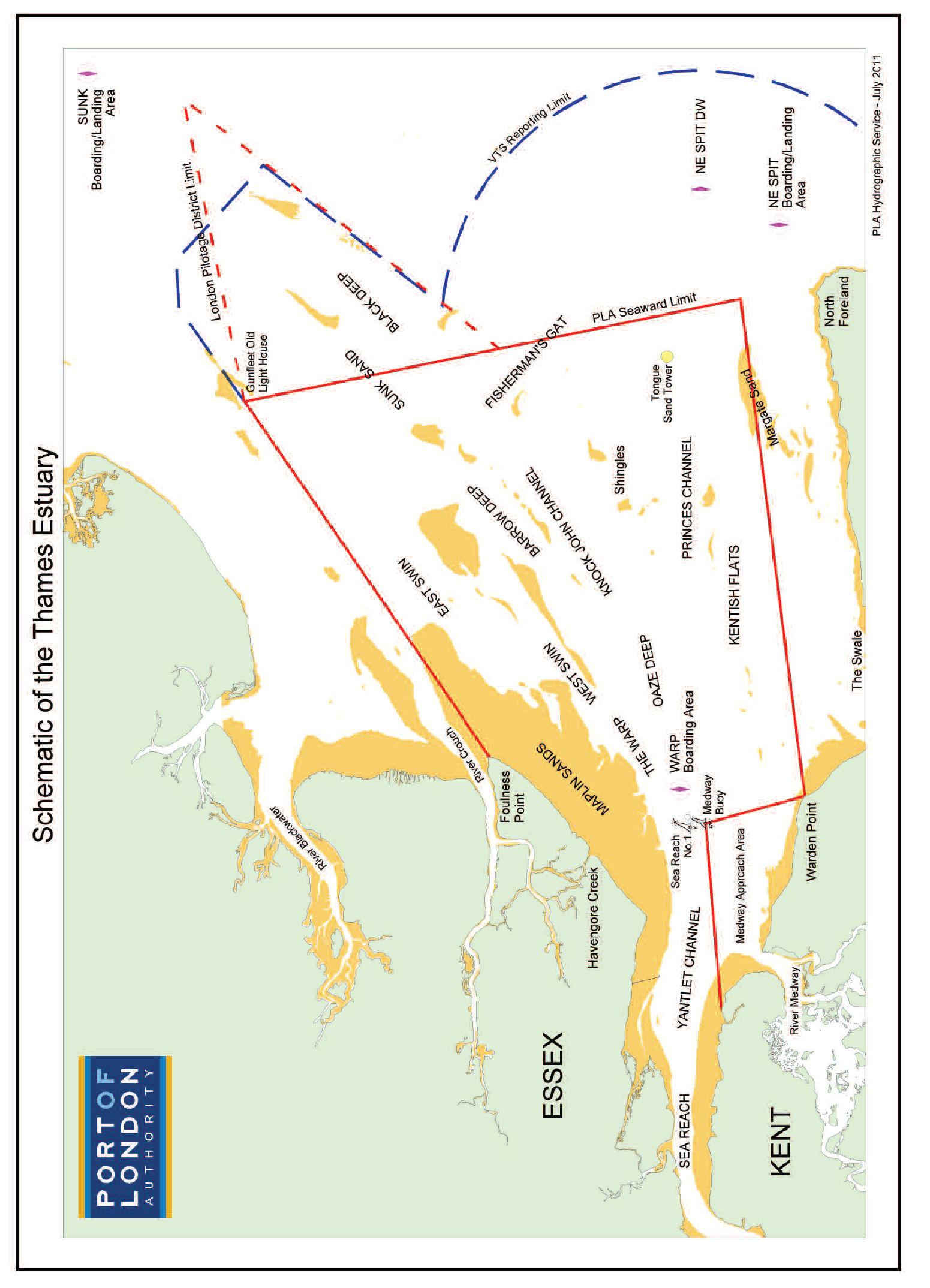 Schematic of the Thames Estuary