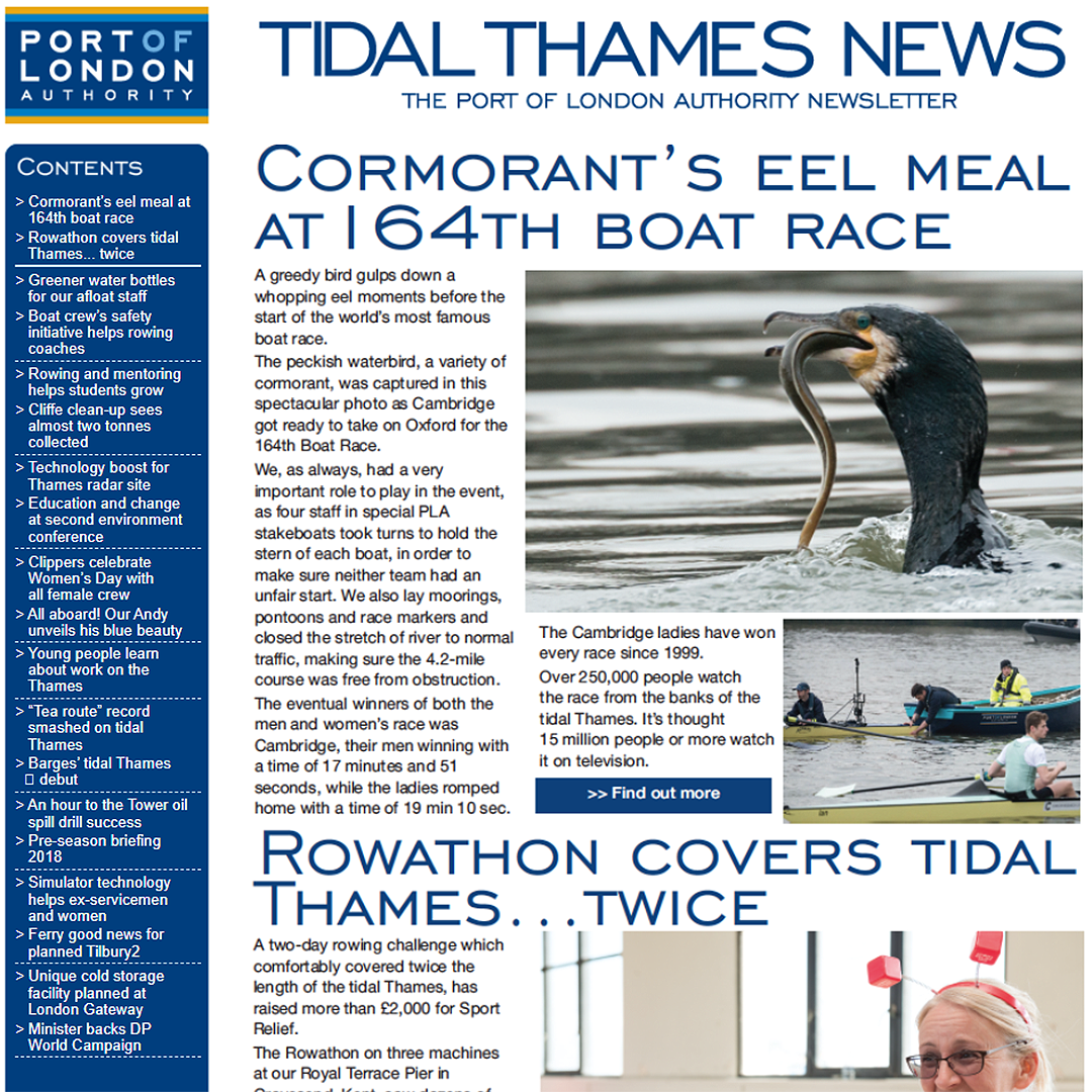 April 2018 Tidal Thames News