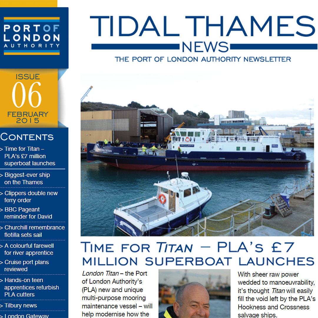 February 2015 Tidal Thames News cover