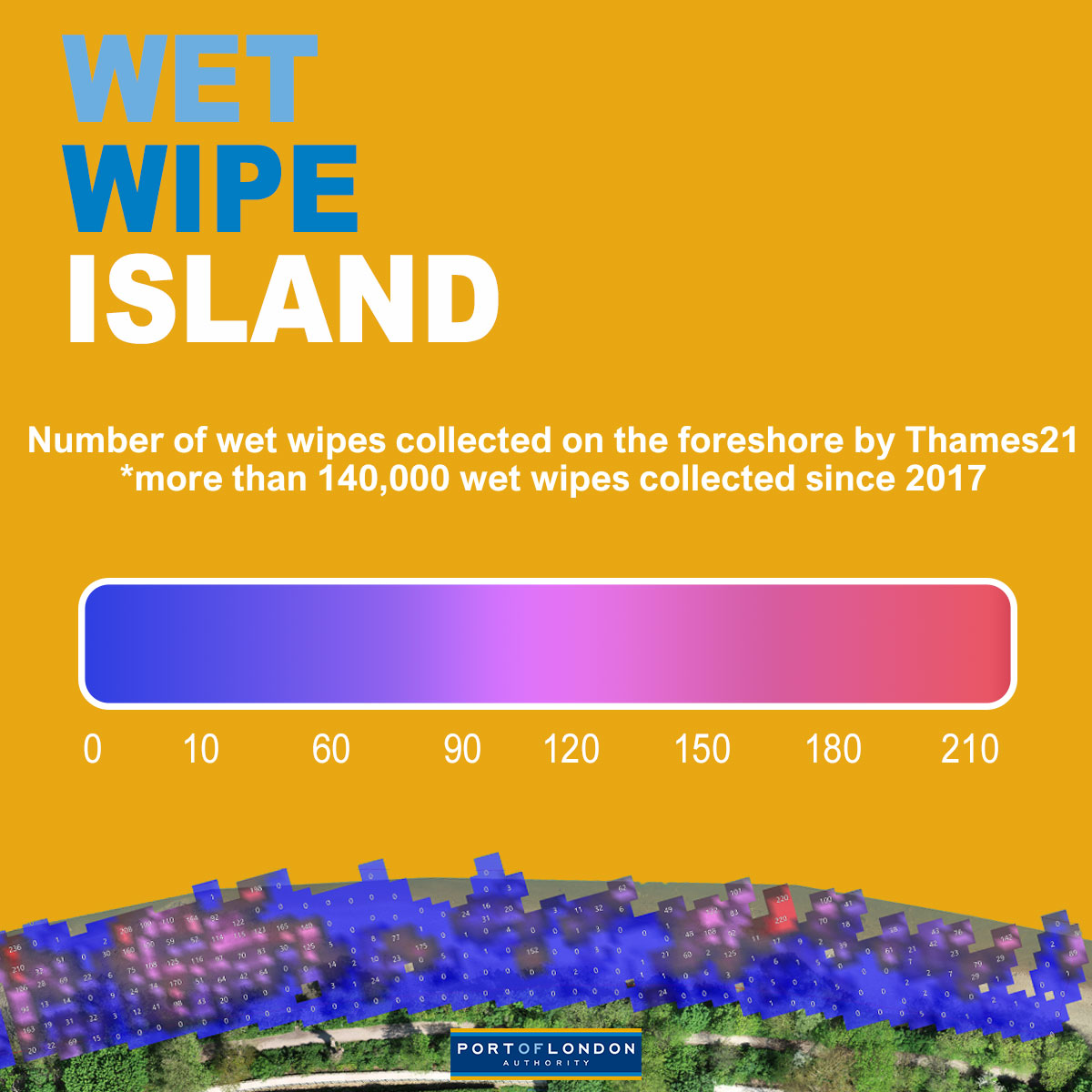 Graphic showcasing wet wipes collected by Thames21
