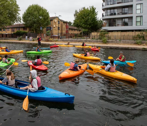 Laburnum Boat Club members in kayaks