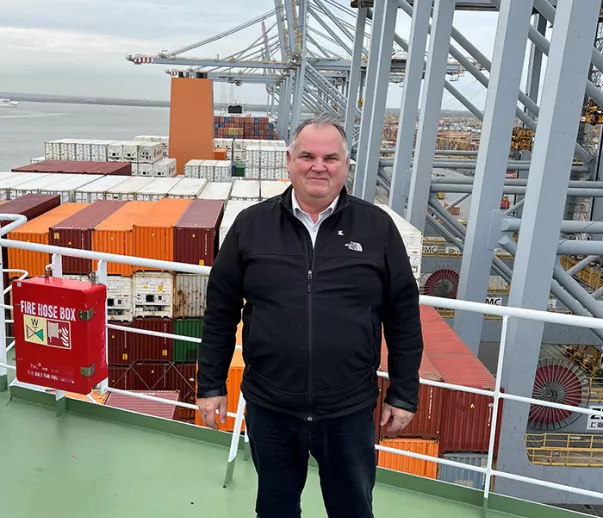 Hywel Pugh PLA Pilot on board a vessel on the Thames