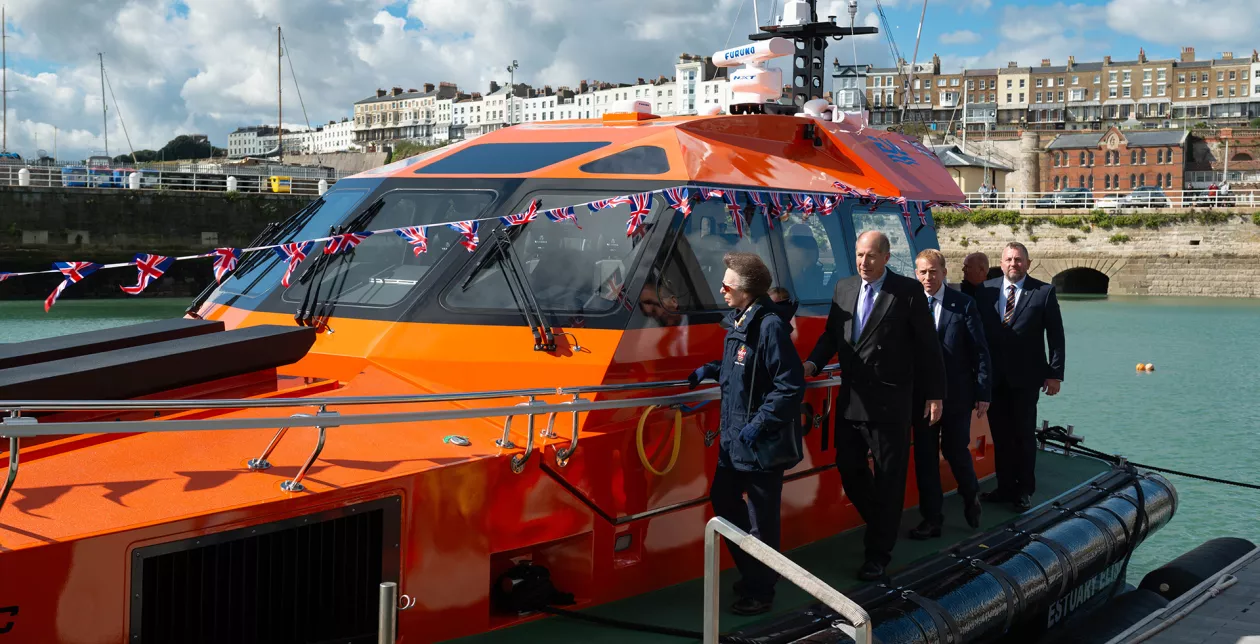 HRH The Princess Royal names Estuary Elise on board with delegates