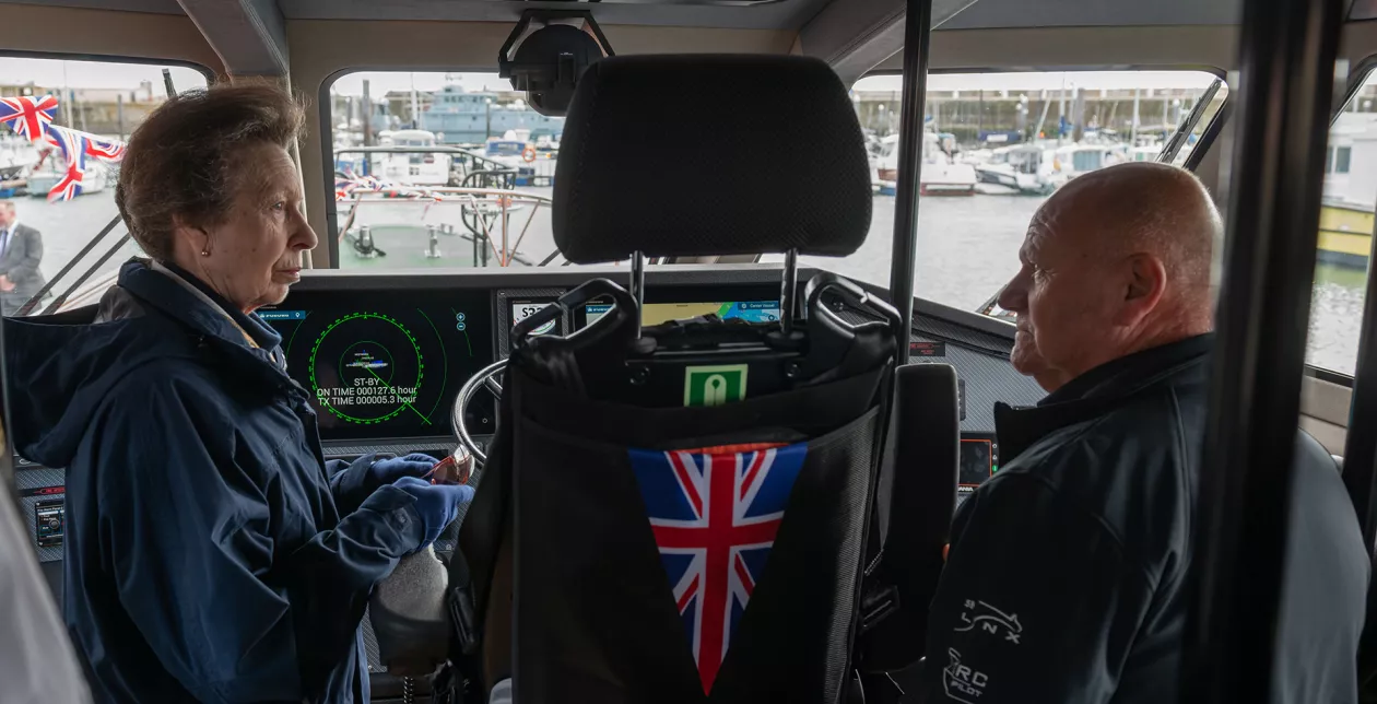 HRH The Princess Royal names Estuary Elise on board with Goodchild Marine