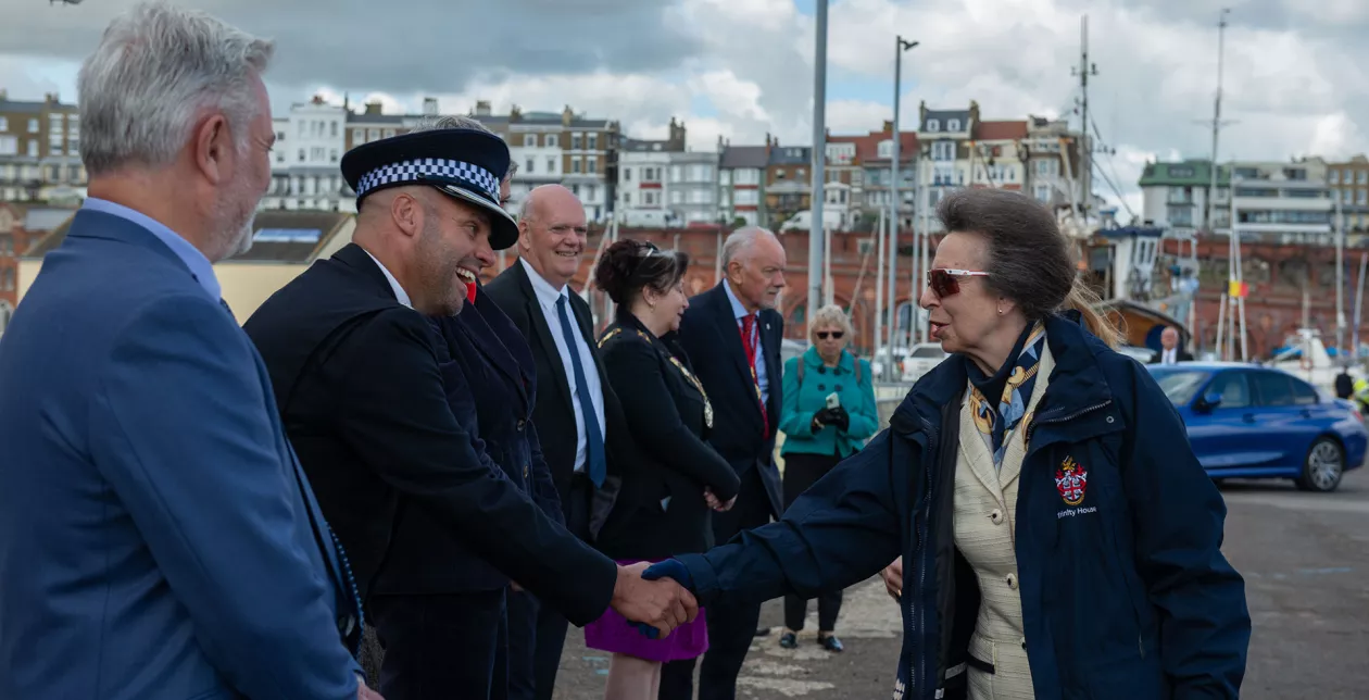 HRH The Princess Royal names Estuary Elise meeting local councillors