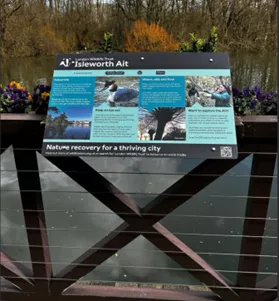 Wildlife noticeboard at Isleworth Ait