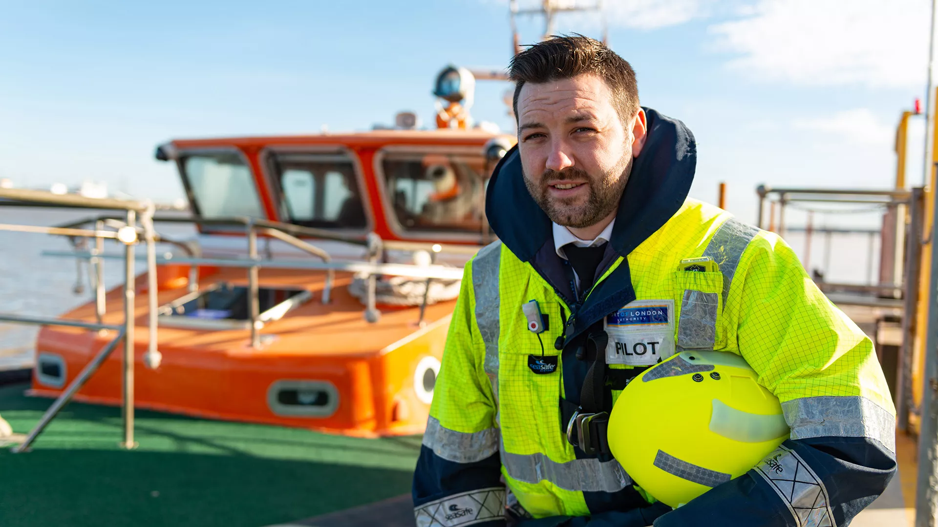 David Barnett PLA Pilot with Pilot cutter in the background