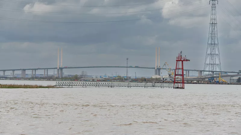 Dartford with the QEII bridge and Broadness