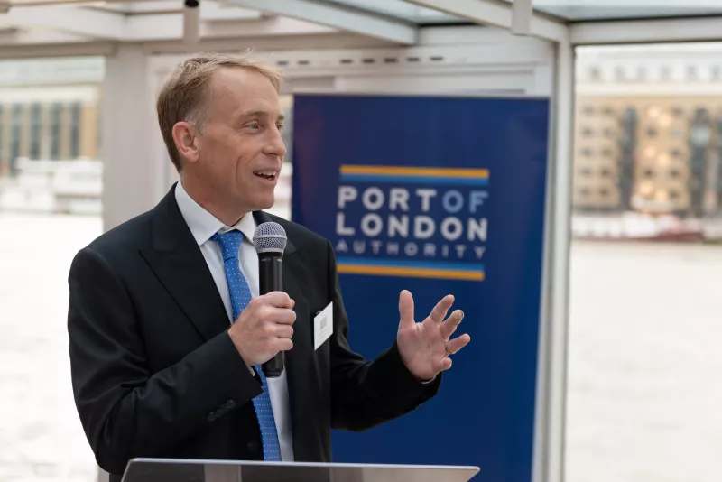 Chief Executive Robin Mortimer speaking at PLA event